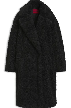 Oversized-Fit Teddy-Mantel mit zweireihiger Knopfleiste