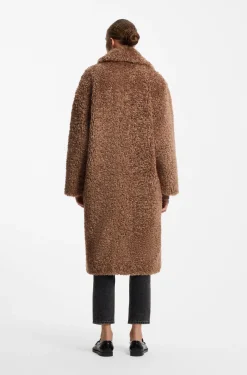 Oversized-Fit Teddy-Mantel mit zweireihiger Knopfleiste