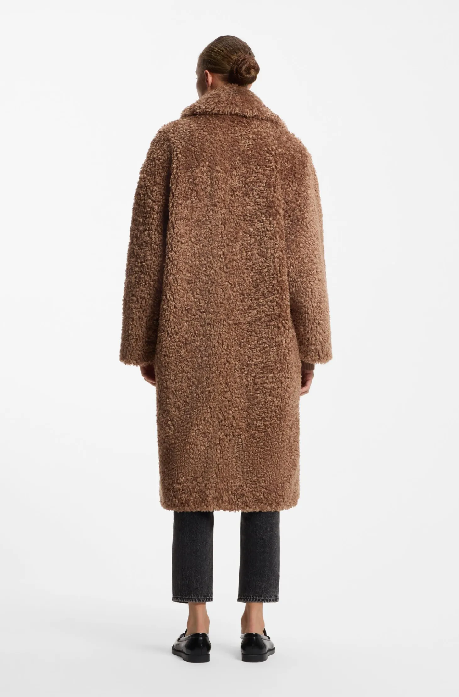 Oversized-Fit Teddy-Mantel mit zweireihiger Knopfleiste