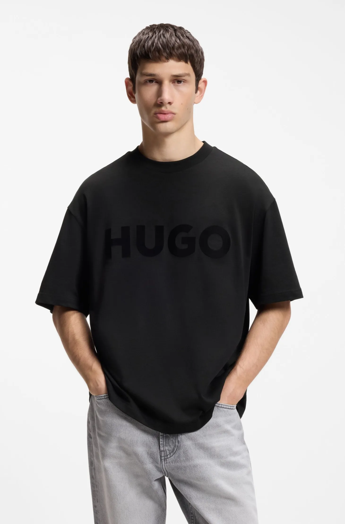 Oversized-Fit T-Shirt aus Baumwolle mit reflektierendem Logo