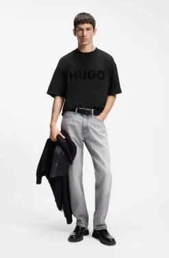 Oversized-Fit T-Shirt aus Baumwolle mit reflektierendem Logo