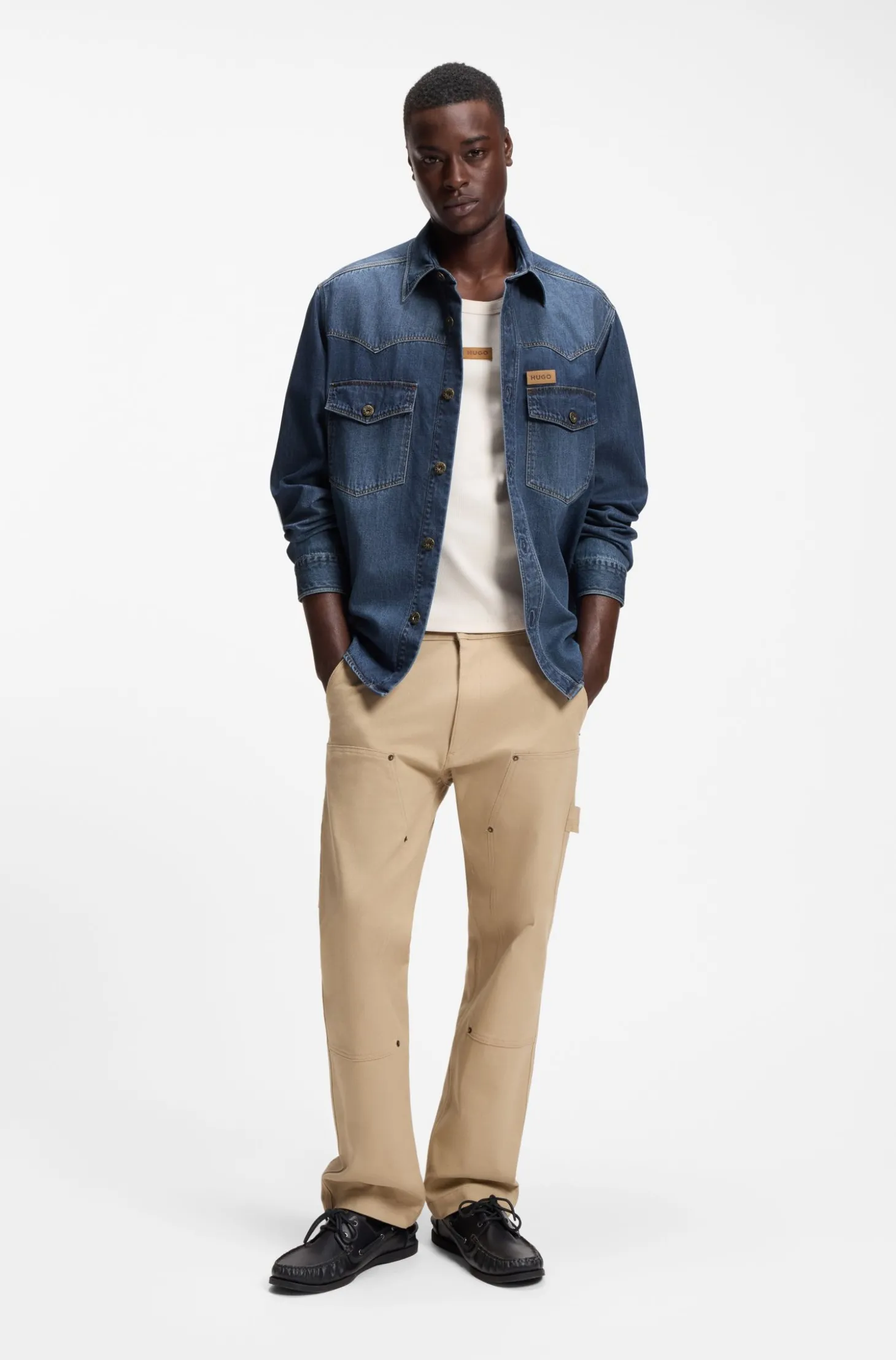 Oversized Hemd aus Baumwoll-Denim