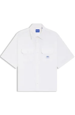 Oversized Hemd aus Baumwoll-Twill