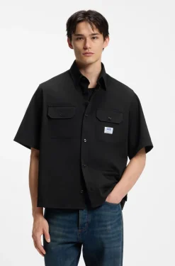 Oversized Hemd aus Baumwoll-Twill