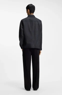 Oversized Hemd aus indigoblauem Baumwoll-Denim