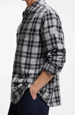 Oversized Hemd aus kariertem Baumwoll-Twill