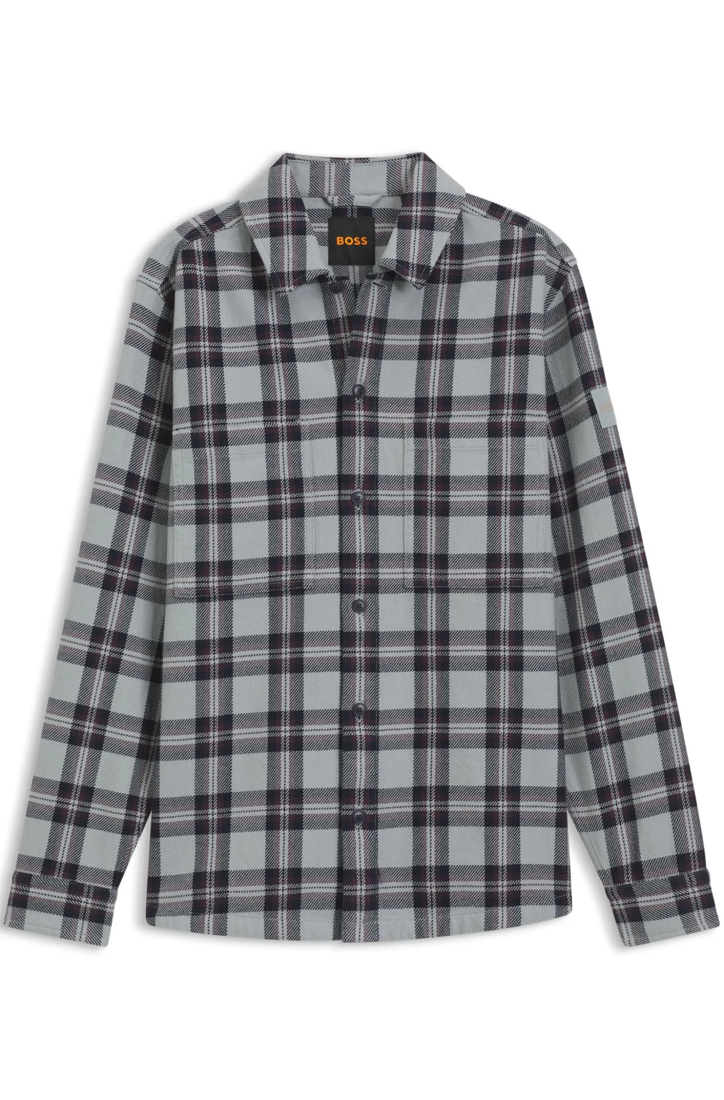 Oversized Hemd aus kariertem Baumwoll-Twill