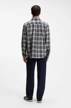 Oversized Hemd aus kariertem Baumwoll-Twill