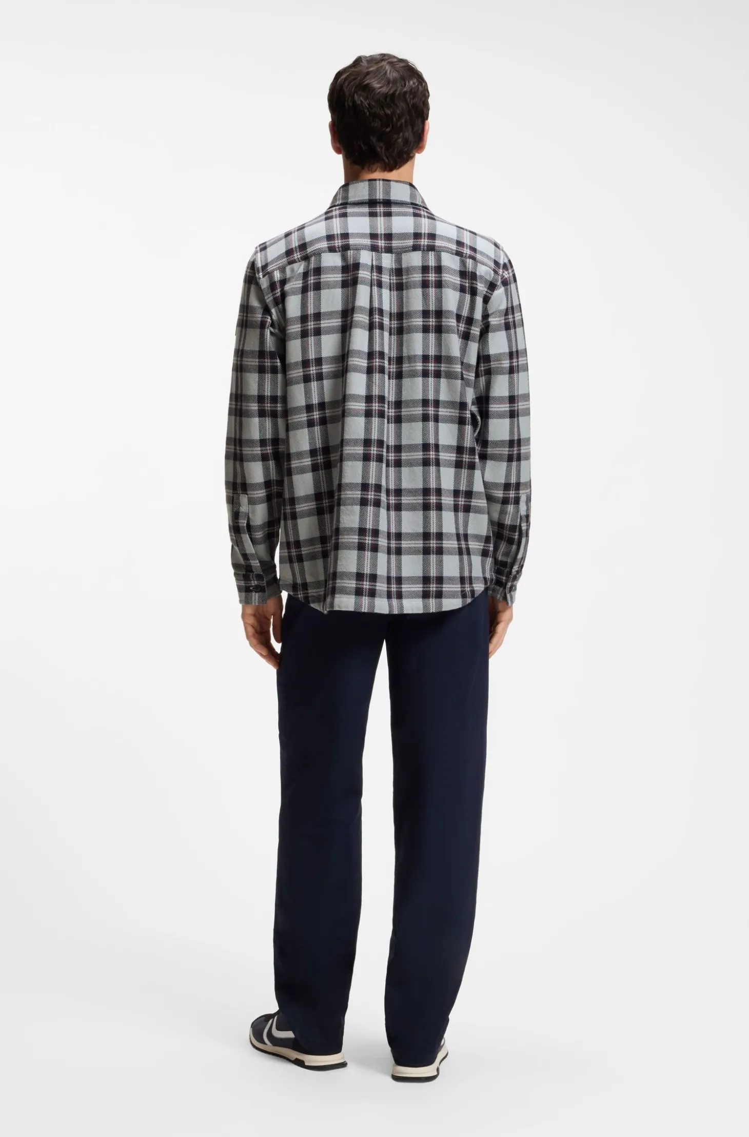 Oversized Hemd aus kariertem Baumwoll-Twill