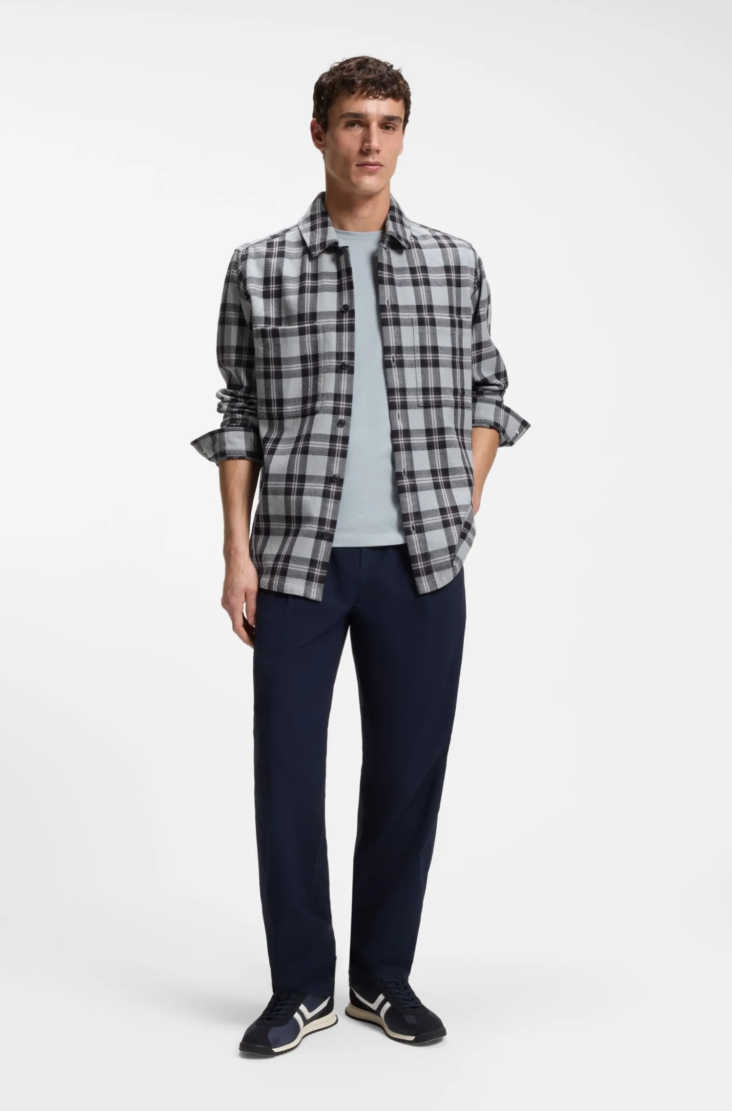 Oversized Hemd aus kariertem Baumwoll-Twill