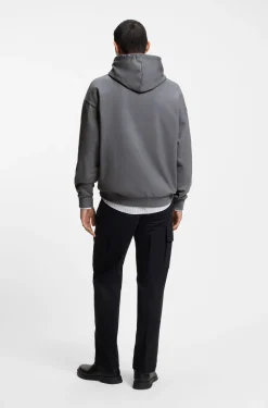Oversized Hoodie aus Baumwoll-Terry mit reflektierendem Logo