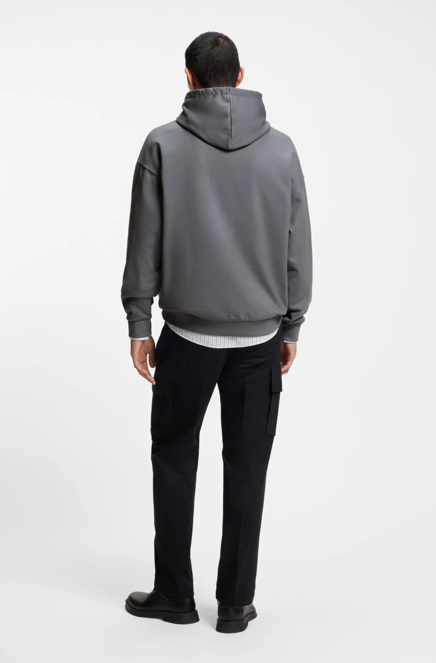 Oversized Hoodie aus Baumwoll-Terry mit reflektierendem Logo