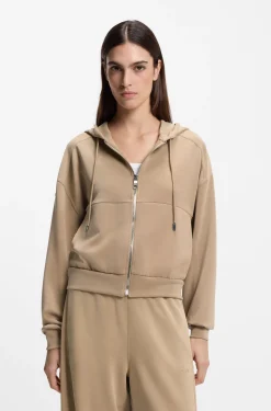 Oversized Hoodie mit Reißverschluss und Logo-Stickerei