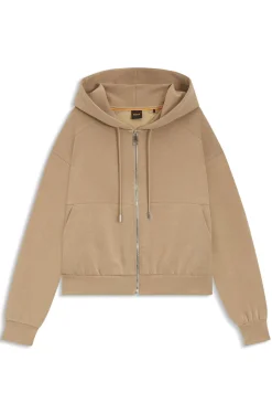 Oversized Hoodie mit Reißverschluss und Logo-Stickerei