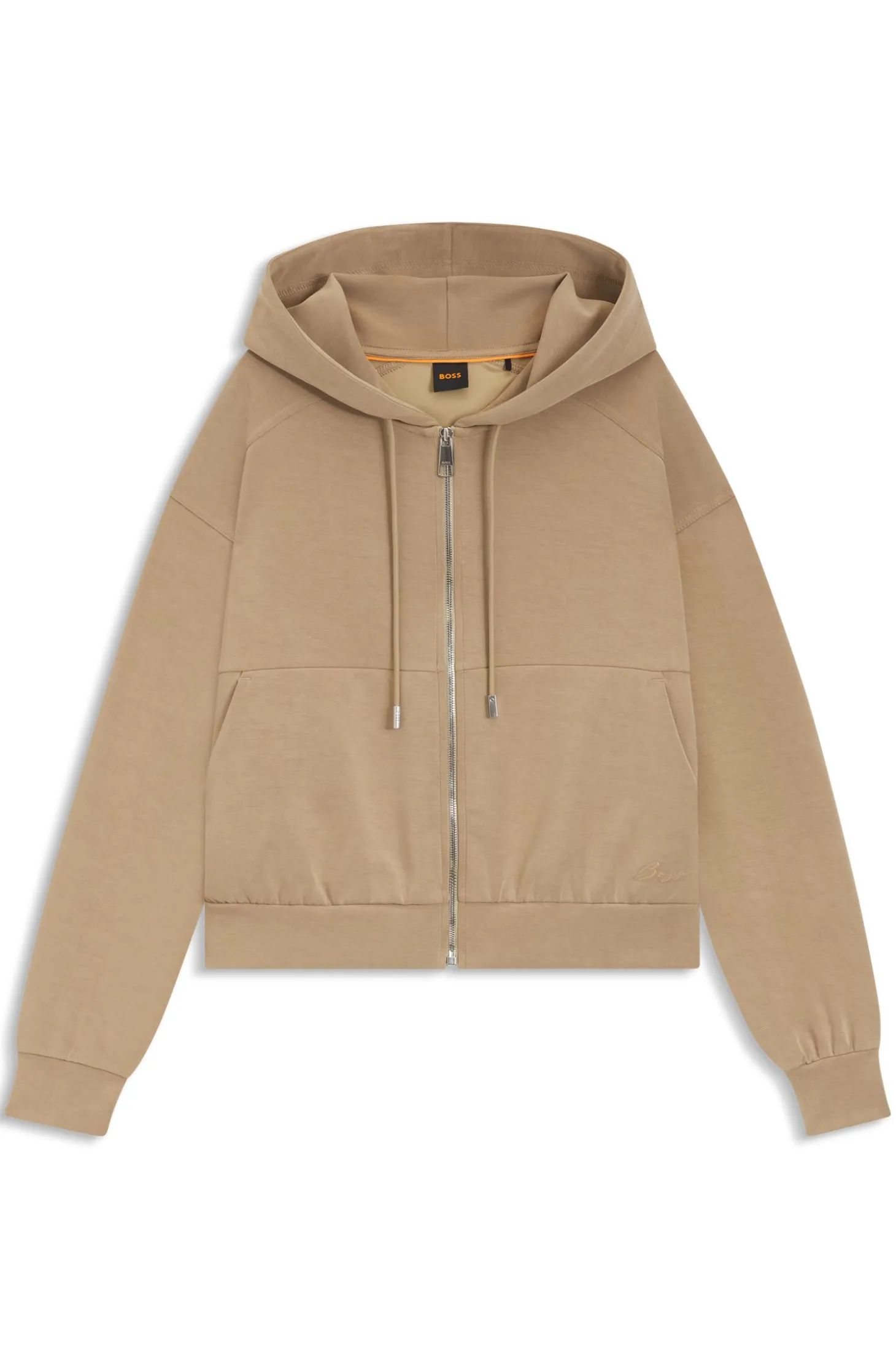 Oversized Hoodie mit Reißverschluss und Logo-Stickerei
