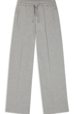 Oversized Hose aus meliertem Stretch-Twill