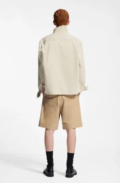 Oversized Overshirt aus ecru Denim