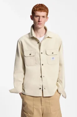 Oversized Overshirt aus ecru Denim
