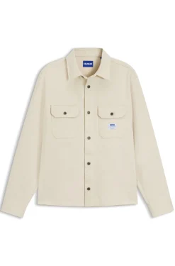 Oversized Overshirt aus ecru Denim