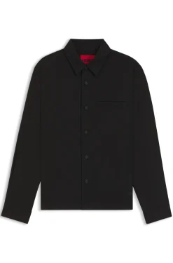 Oversized Overshirt aus softem Twill mit Seitentaschen