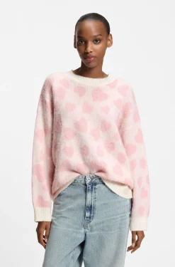 Oversized Pullover mit Jacquard-Herz