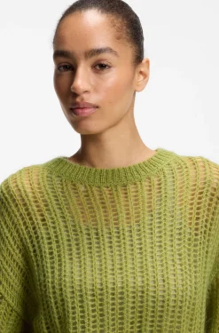 Oversized Pullover mit offenem Strick