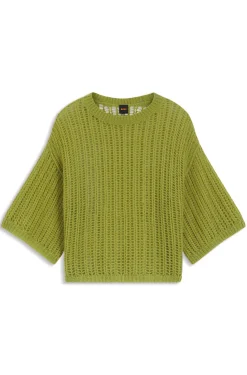 Oversized Pullover mit offenem Strick