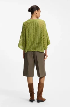 Oversized Pullover mit offenem Strick