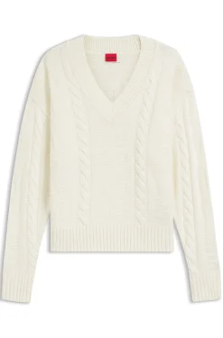 Oversized Pullover mit Zopfmuster