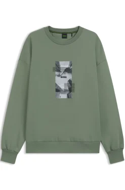 Oversized Sweatshirt aus Baumwoll-Mix mit Foto-Print