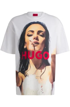 Oversized T-Shirt aus Baumwolle mit Statement-Artwork