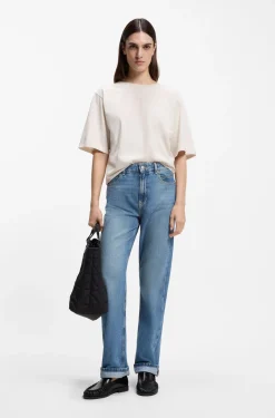 Oversized T-Shirt aus Baumwoll-Jersey mit Schaumdruck-Logo