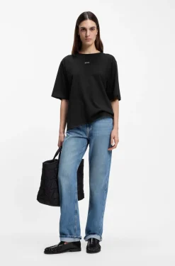 Oversized T-Shirt aus Baumwoll-Jersey mit Schaumdruck-Logo