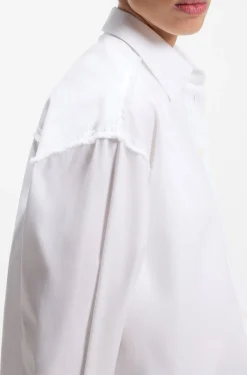 Oversize-Hemd aus Baumwolle mit Nadelstreifen und offen geschnittenem Saum