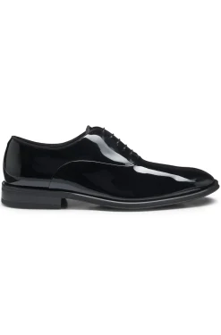 Oxford-Schuhe aus Kunstleder in Lack-Optik