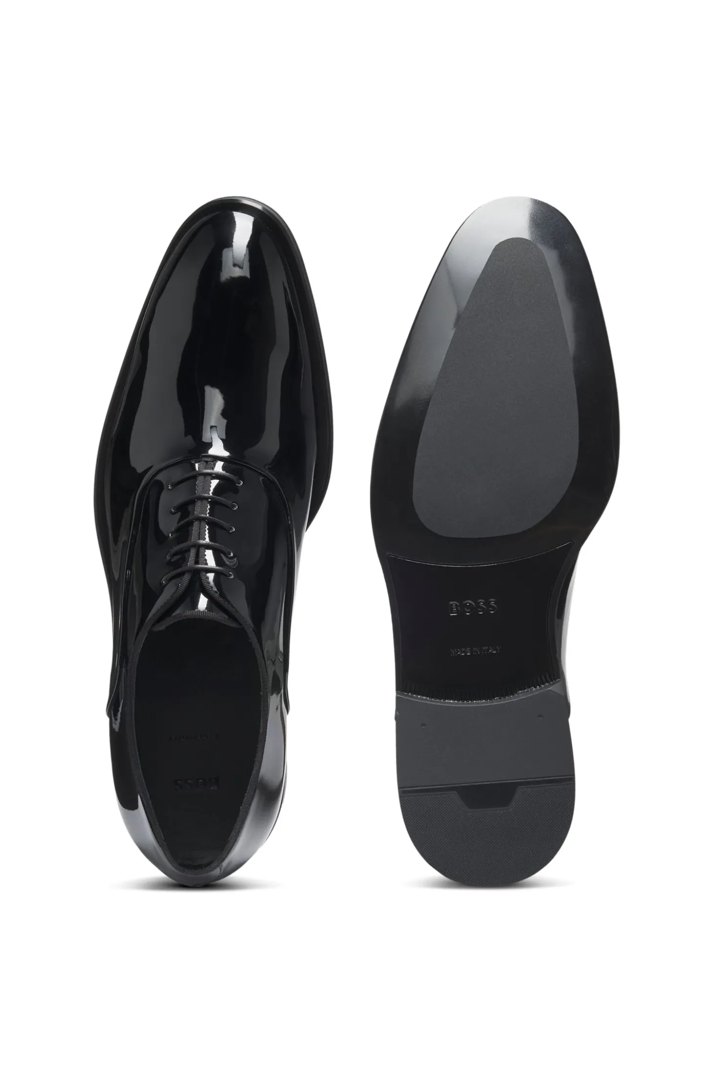 Oxford-Schuhe aus Kunstleder in Lack-Optik