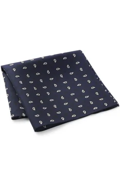 Patterned pocket square in pure silk