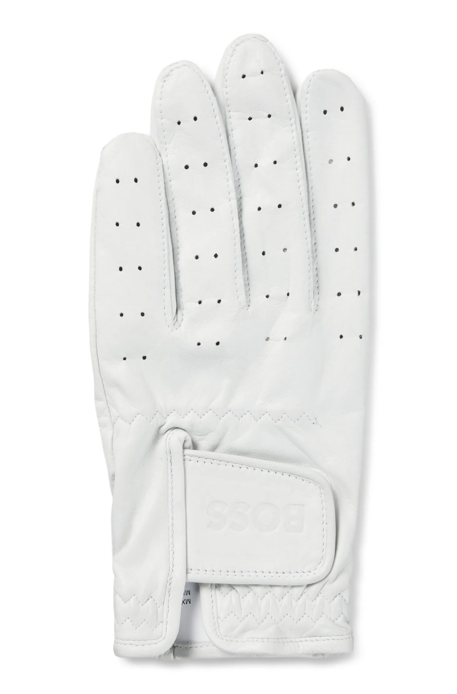 Perforierter Handschuh aus Nappaleder mit Klettverschluss