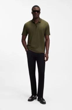 Piqué-Poloshirt mit Reißverschlussleiste
