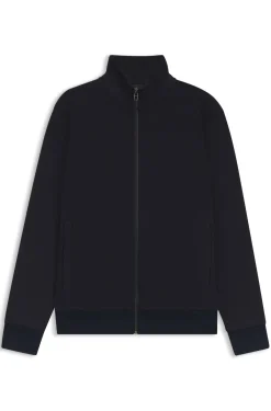 Piqué-Sweatshirt aus merzerisierter Stretch-Baumwolle mit Reißverschluss