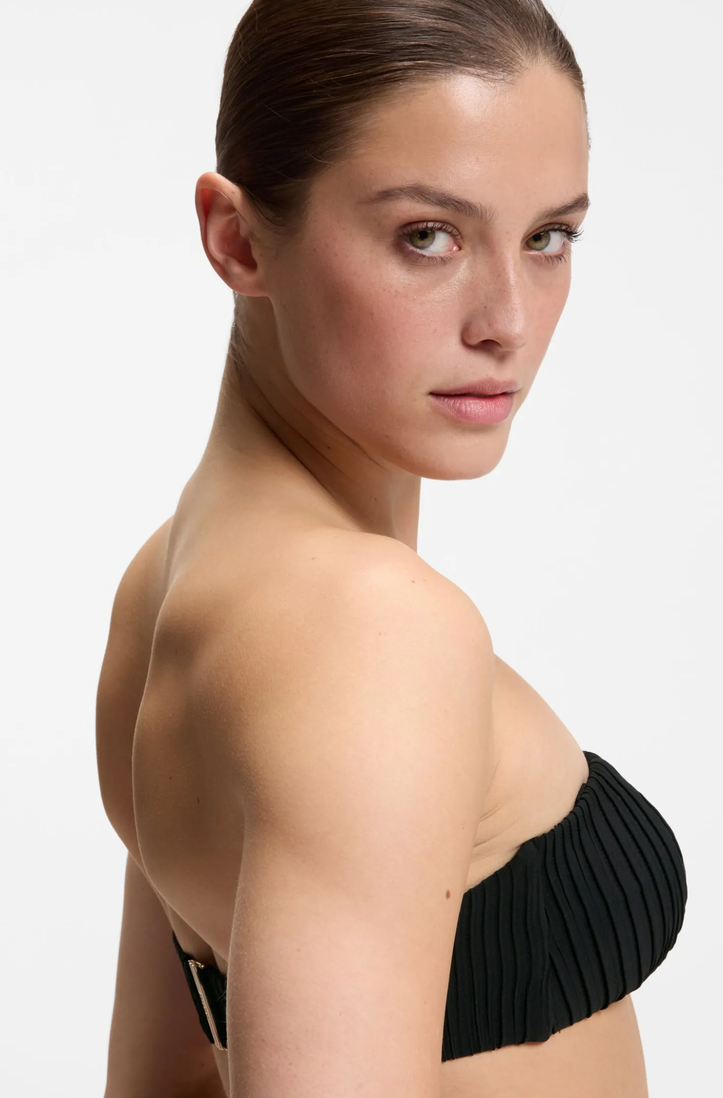 Plissé-Bandeau-Bikinitop mit Double-B-Monogramm
