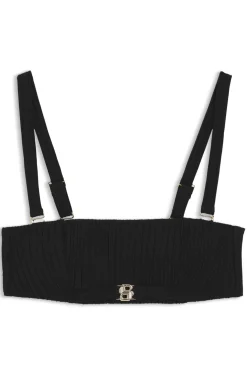 Plissé-Bandeau-Bikinitop mit Double-B-Monogramm