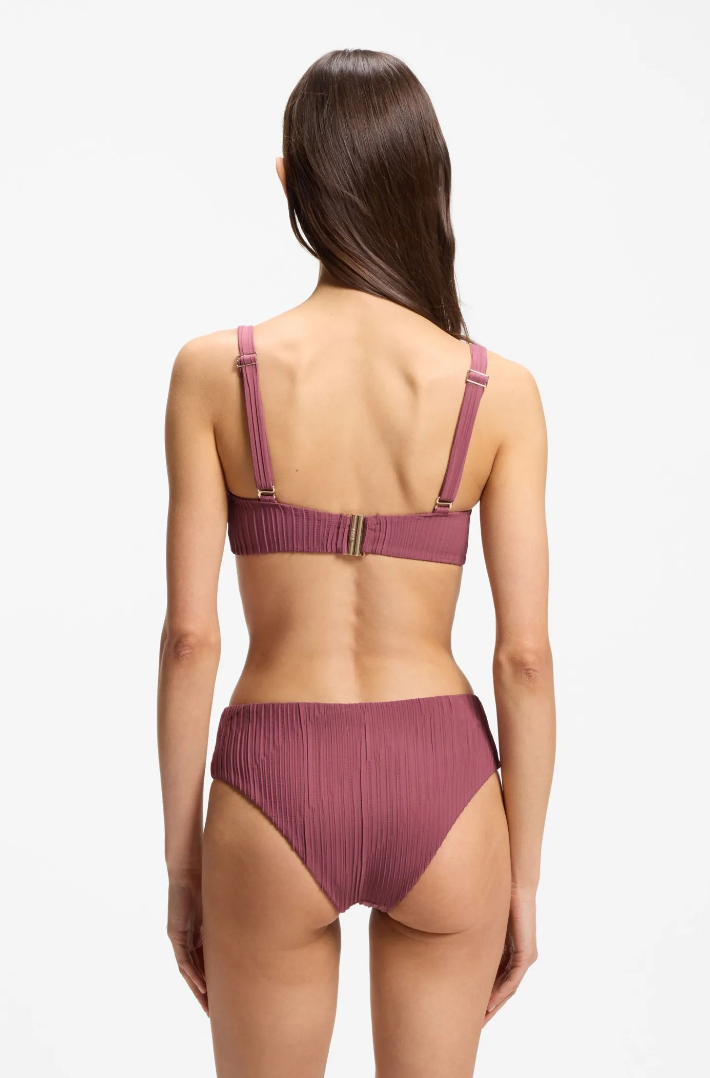 Plissé-Bikinihose mit Double-B-Monogramm