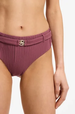 Plissé-Bikinihose mit Double-B-Monogramm