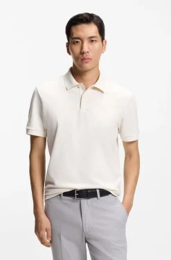 Poloshirt aus Baumwolle mit Blasen-Struktur