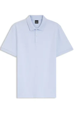 Poloshirt aus Baumwolle mit Blasen-Struktur