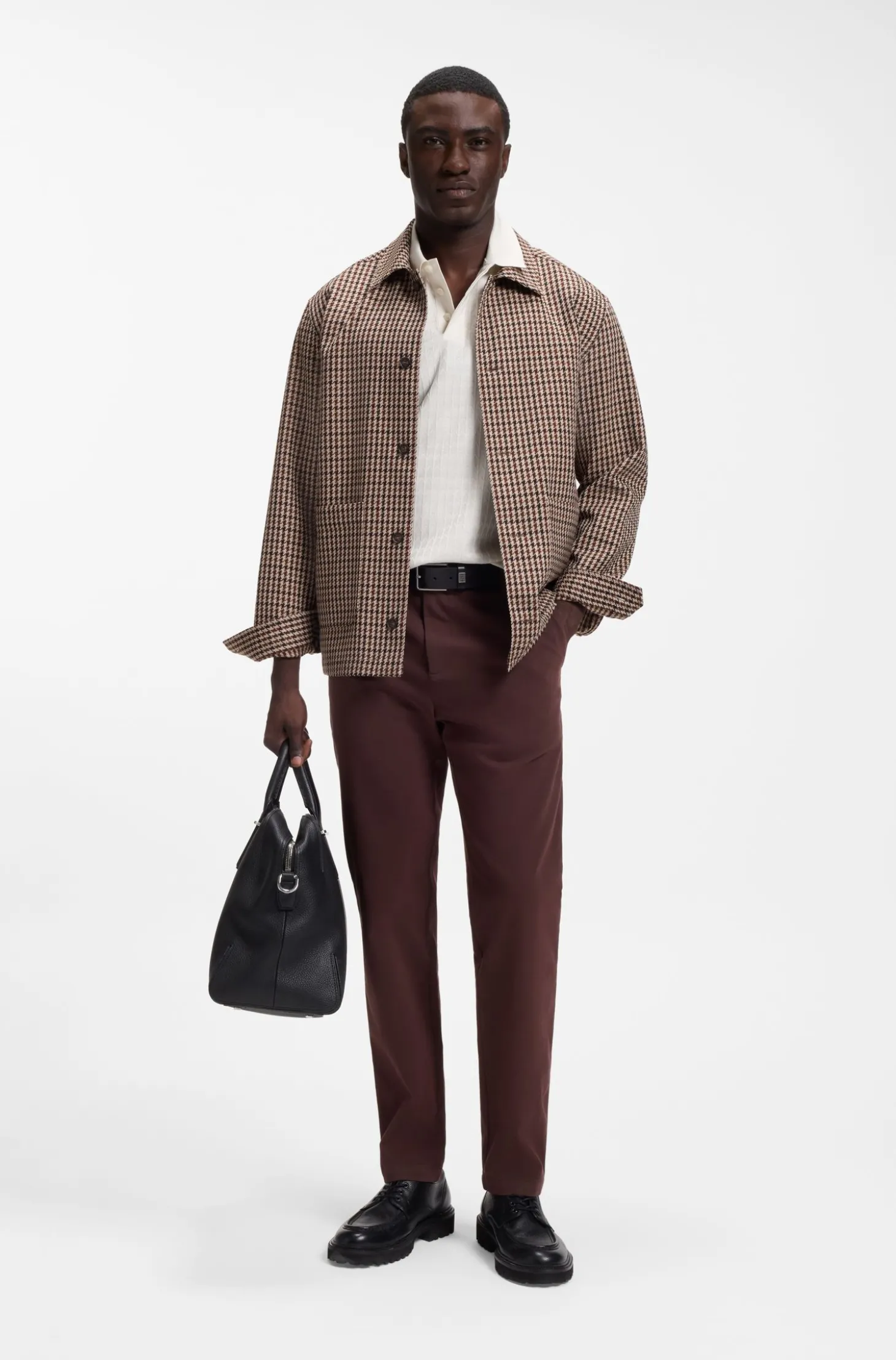 Poloshirt aus Baumwolle mit geometrischem Jacquard-Muster