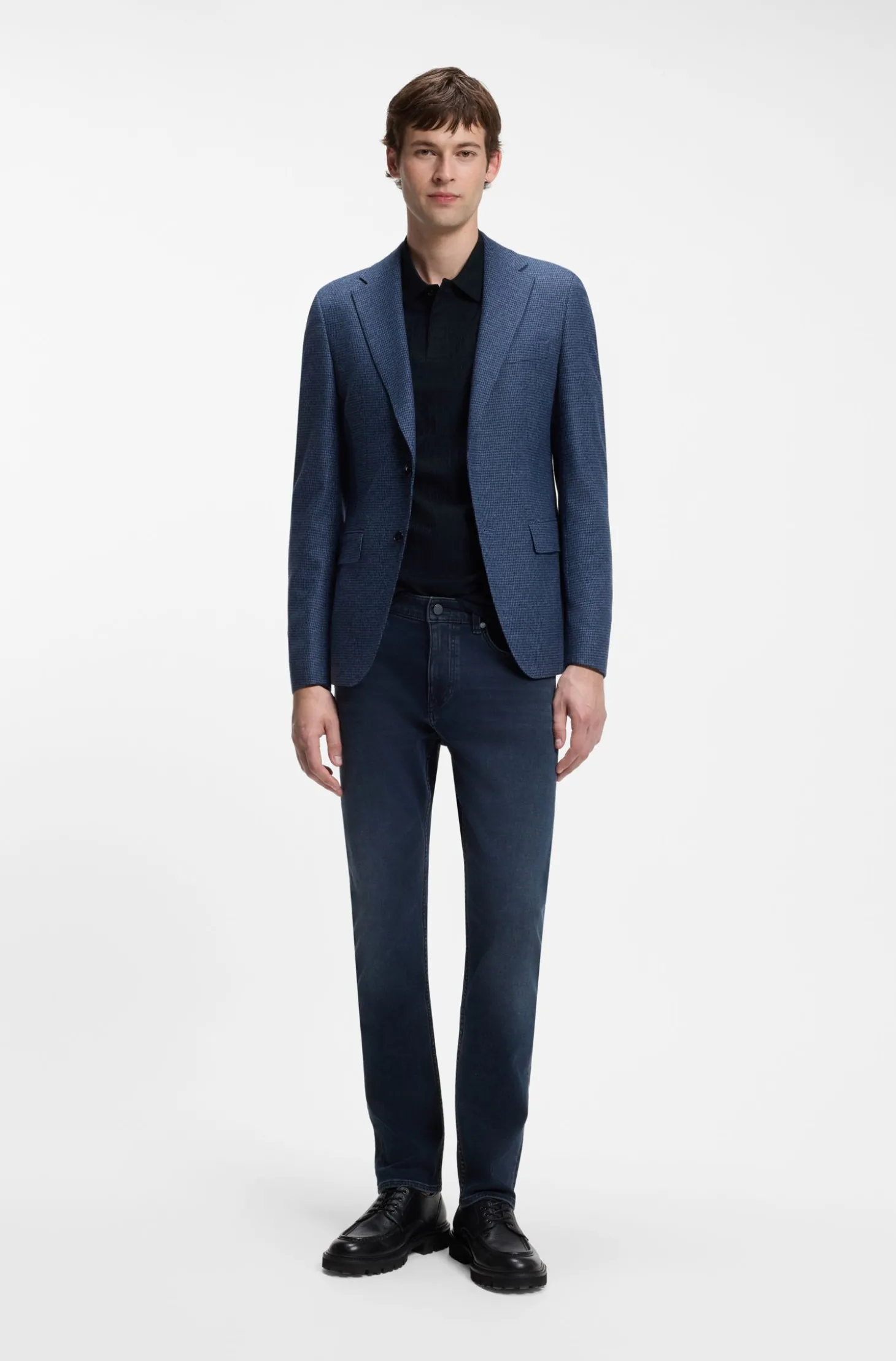 Poloshirt aus Baumwolle mit geometrischem Jacquard-Muster