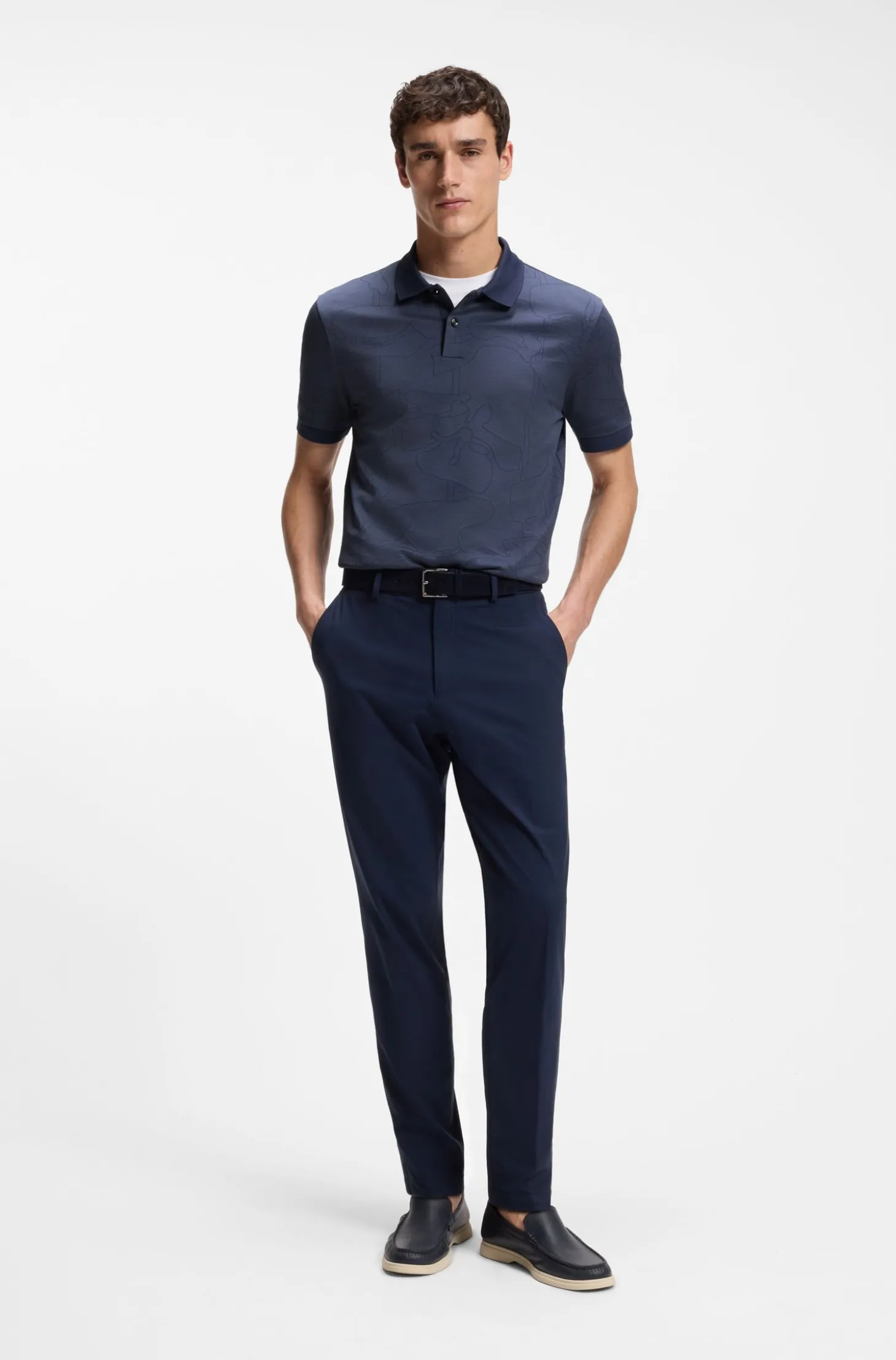 Poloshirt aus Baumwolle mit Jacquard-Muster