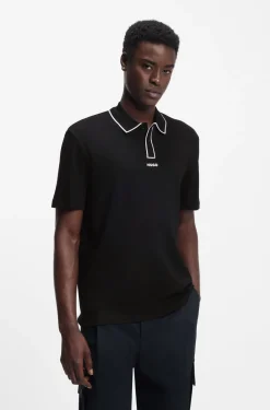 Poloshirt aus Baumwoll-Jersey mit Kontrastkanten